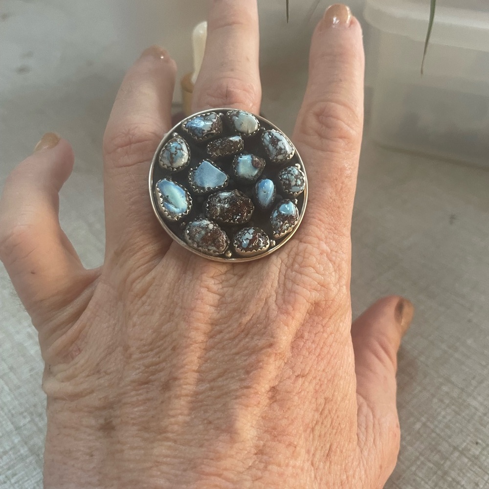 Native American Style Golden Hills Turquoise Mega Ring💥